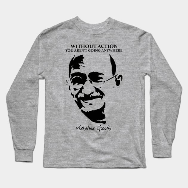 Mahatma Gandhi Long Sleeve T-Shirt by KewaleeTee